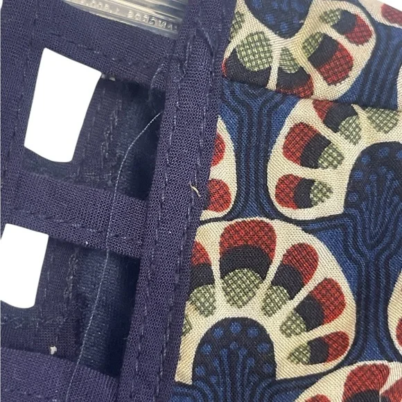 Entro Square Neckline Detail Patterned Dress Size Large - Picture 9 of 13